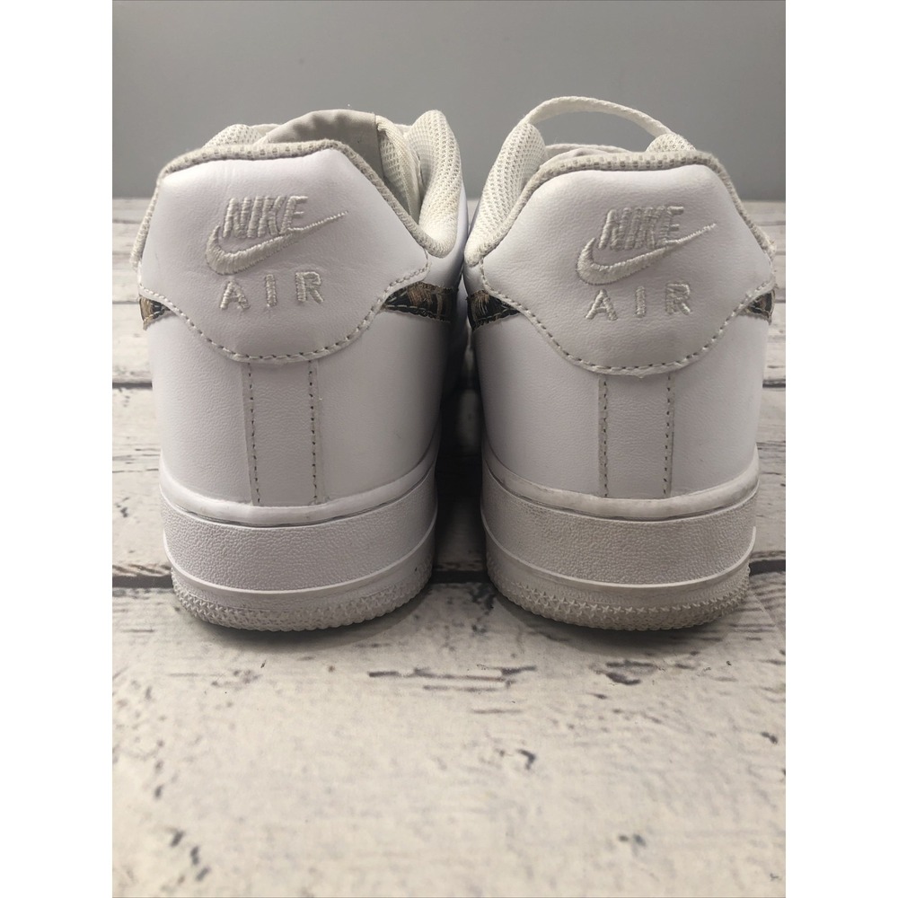 Nike Air Force 1 Low Womens Size 7.5 Custom White Cheetah Print Sneakers - Picture 4 of 7